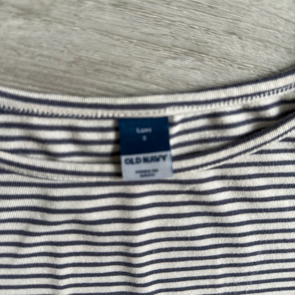 Old Navy Blue and White Striped Short Sleeve Tee - Picture 2 of 3